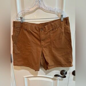 Carhartt Brown Cargo Shorts with Elastic Waistband